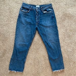 AGOLDE Riley High Rise Straight Crop Jeans